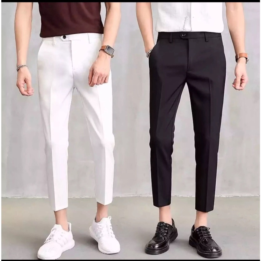 [VNXK] Quần tây âu nam cao cấp màu trắng vải tuyết mưa Hàn dày dặn co giãn ống côn Hot trend năm nay bao lỗi 1 đổi 1