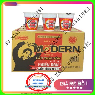 Mì MODERN  Lẩu Thái Tôm Thùng 24 Ly x 67g