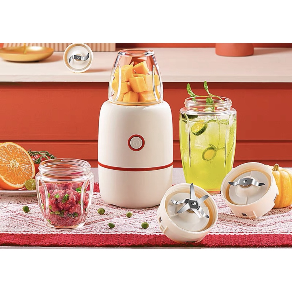 Máy xay 3 cối 6 lưỡi mới nhất xay đồ ăn dặm dùng trong gia đình rất tiện lợi