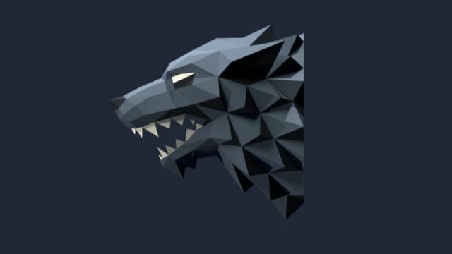 Mô hình giấy đầu sói treo tường Stark Direwolf Sigil Game of Thrones]