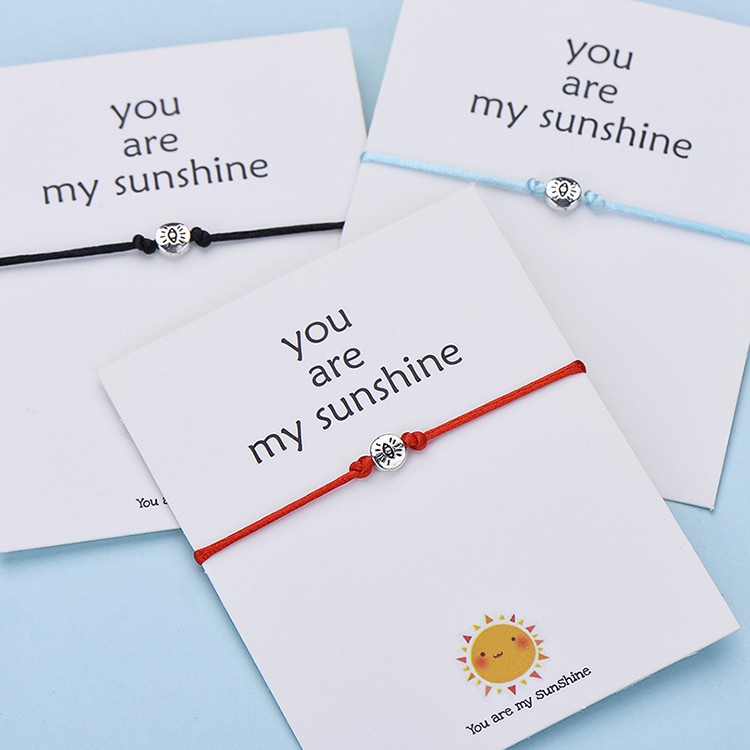 Vòng Đeo Tay Mặt Thẻ Bài You Are My Sunshine Thời Trang Đơn Giản