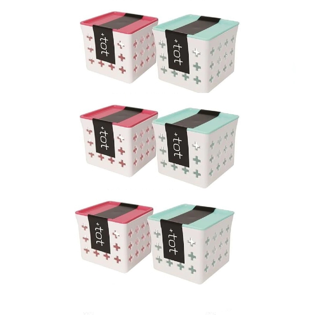 Daiso Giỏ Nhựa Vuông 7X7X6Cm (Cái) Tot Box Cube With Lid