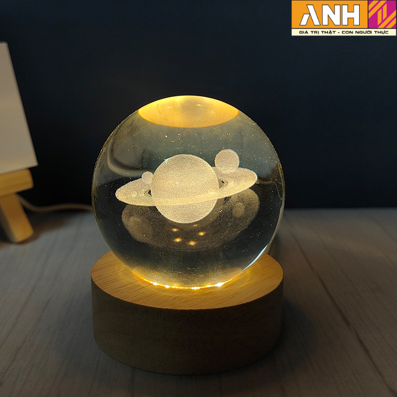 Quả cầu  trang trí bàn làm việc, đèn ngủ, quả cầu thủy tinh pha lê vũ Decor siêu đẹp