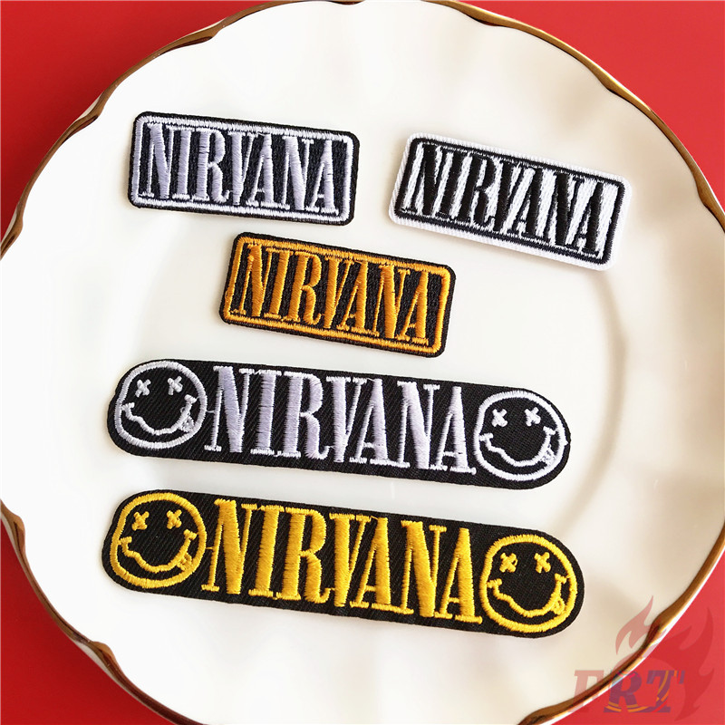 Miếng thêu dùng ủi may lên quần áo chữ Nirvana