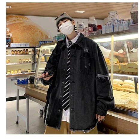 Áo khoác ngoài nam from rộng, áo jean nam form rộng phong cách hàn quốc unisex ulzzang hàn quốc học sinh sinh viên