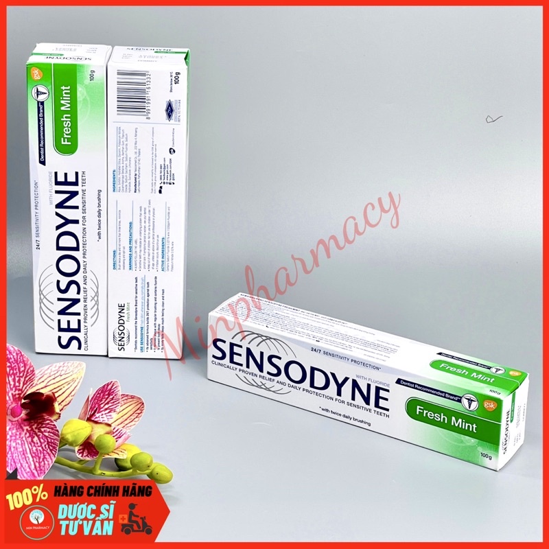 Kem Đánh Răng SENSODYNE Giảm ê buốt 24/7 Mát lạnh/ Bạc hà the mát/ Làm sáng răng 100g - Minpharmac