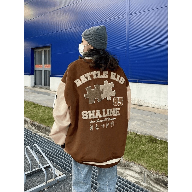 Áo Khoác Bomber Nữ Logo Chữ B Chất Nỉ Pe Dày Mịn In Xếp Hình Đẹp Form Rộng Kiểu Unisex Mặc Thoải Mái [NEW UNISEX]