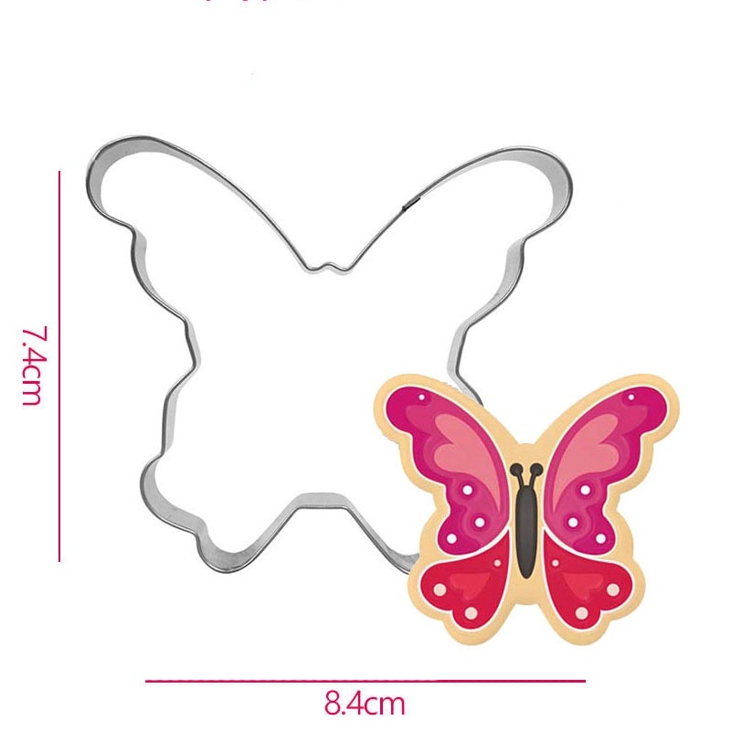 1 Khuôn Cắt Bánh Quy Hình Hoa Bướm Bằng Thép Không Gỉ