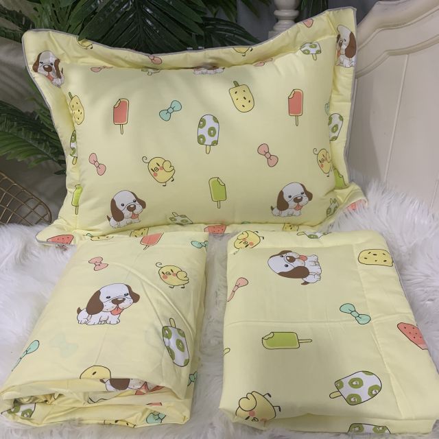 Bộ ga bo chun và gối Bambilo 100%cotton Hàn Quốc. Gạt trái chọn mẫu