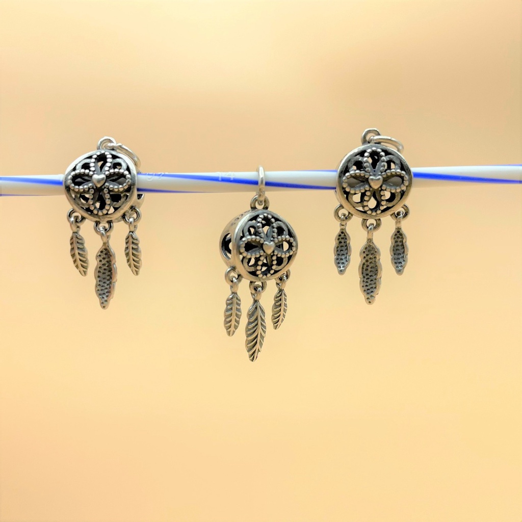Charm móc treo dream catcher cỏ 4 lá mẫu mới nhất - Charm Bạc 925 - Mã CA470