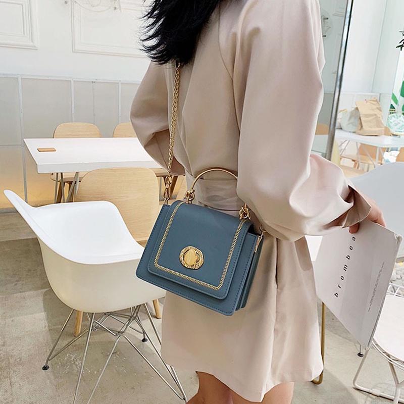 Túi đeo vai IELGY cỡ nhỏ phối dây xích thời trang cho nữ