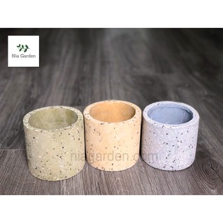 Chậu đá trụ tròn, trồng cây để bàn, sen đá