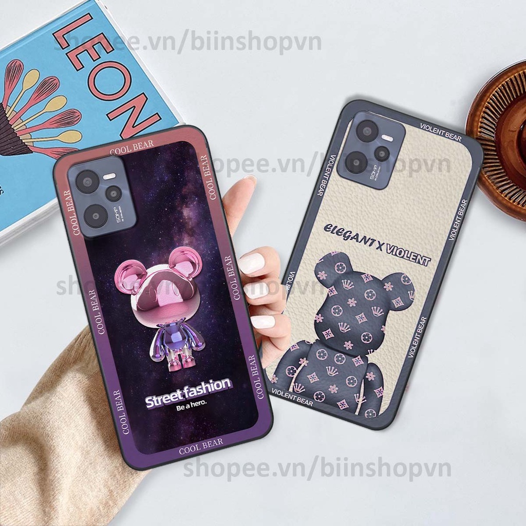 Ốp Realme C35 hình gấu bear brick đẹp độc lạ, thời trang, cá tính