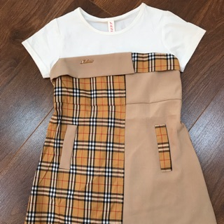 Váy kẻ Burberry bé gái