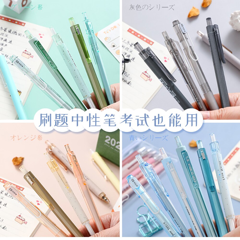 6 Bút bi mực đen kiểu dáng đơn giản ngòi 0.5mm