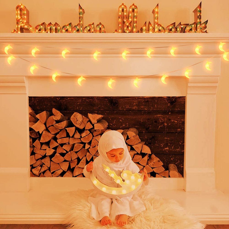 Dây Đèn LED Hình Mặt Trăng Dùng Trang Trí Bằng Pin