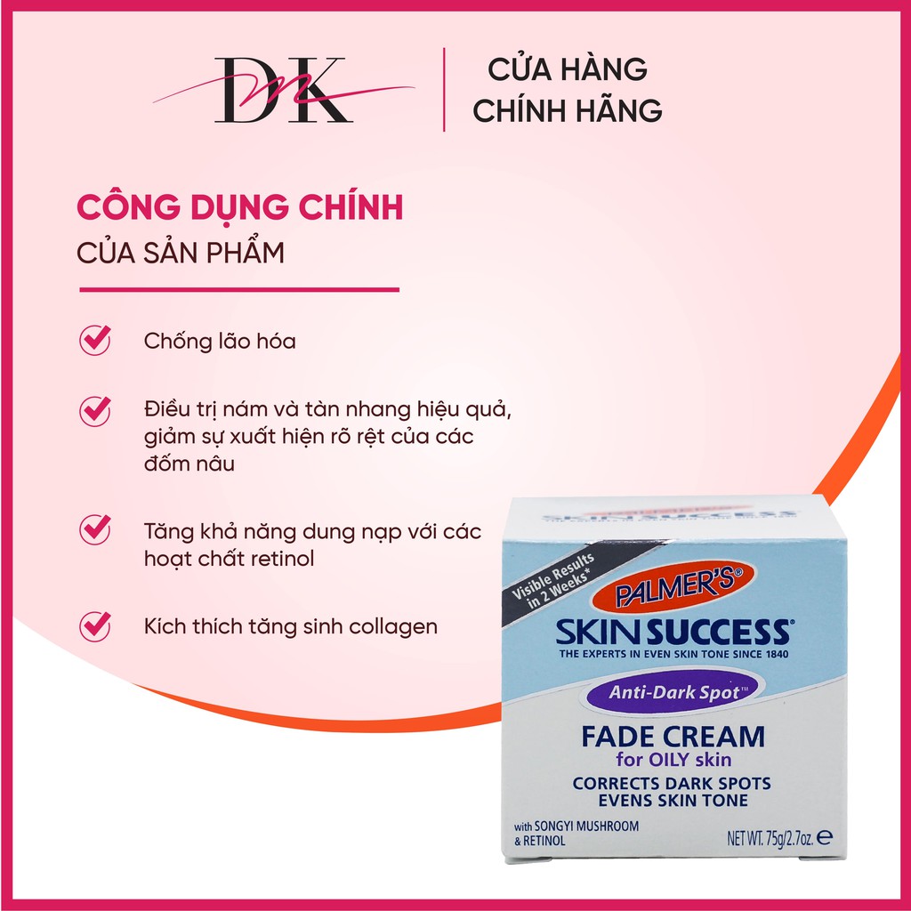 Kem dưỡng trắng sáng da ban ngày, mờ thâm nám - tàn nhang Palmer's 75g ( cho da dầu ) | BigBuy360 - bigbuy360.vn