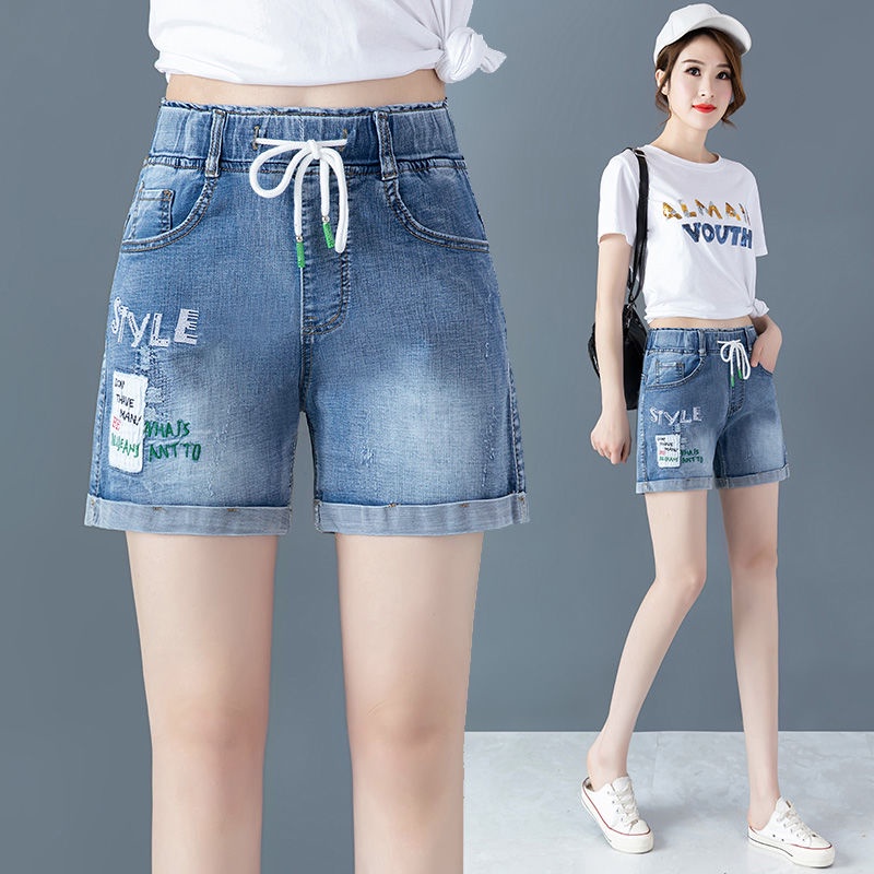 Quần Short Denim Dáng Chữ a Ống Rộng Lưng Cao Phong Cách Hàn Quốc Thời Trang Mới 2022 Dành Cho Nữ