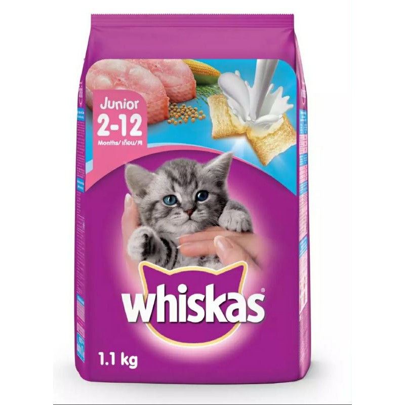 Thức ăn mèo con Whiskas Junior vị cá biển túi 1.1kg