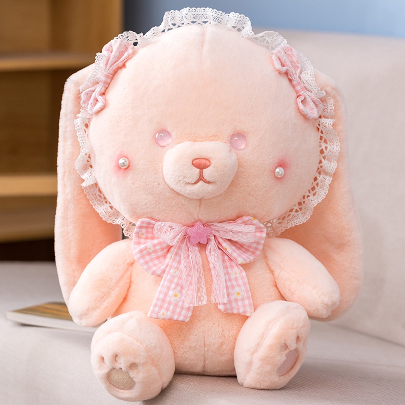 Hàng Có Sẵn Trong 24Lolita vui nhộn cho nữ Thỏ Nhồi Bông Mềm Mại Phong Cách Lolita Dễ Thương Dùng Làm Quà Tặng Thú Nhồi Bông Hình Thỏ Tai Dài 25-40cm Mềm Mại Đáng Yêu
