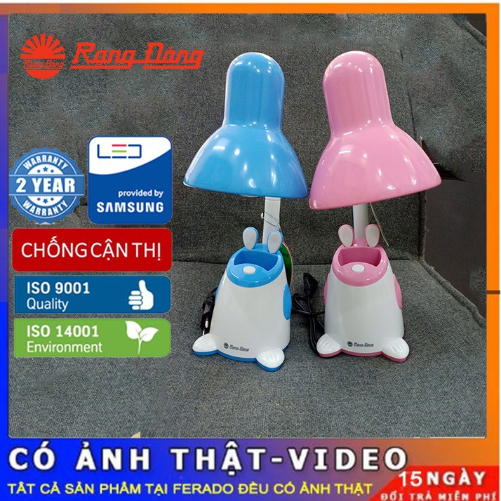 {Bảo hành 2 năm}Đèn học (đèn bàn) chống cận LED Rạng Đông 5W màu xanh /hồng RD-RL-24-Giadung24h