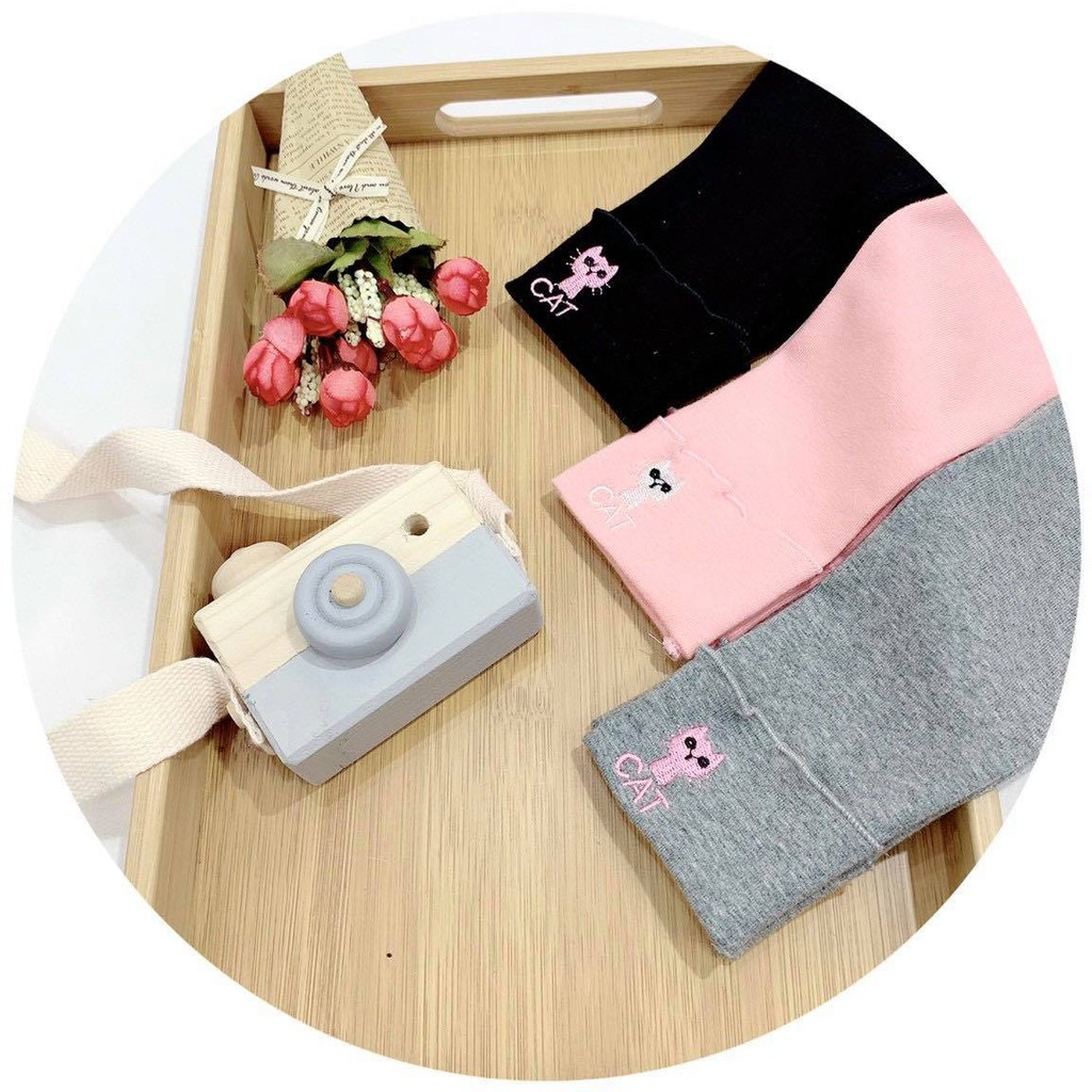 ✔️9-41kg✔️ Quần cotton len dày dặn ấm áp thêu mèo gập gấu, HÀNG CÔNG TY BAO NÉT