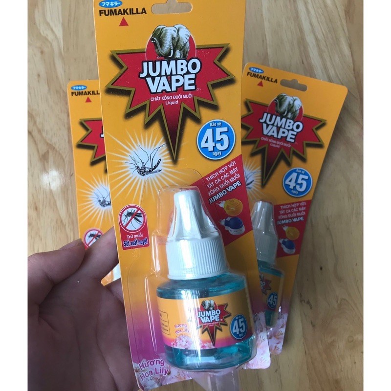 Chất Xông Máy xông Đuổi Muỗi 45 Ngày Jumbo Vape 34ml Hương Lily