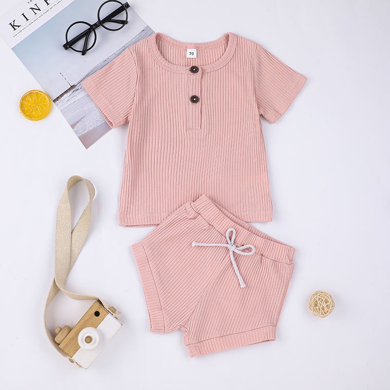 Combo bộ đồ bé gái trai 6-24 tháng tay ngắn áo phông quần đùi set mùa hè thời trang cho bé trẻ em sơ sinh