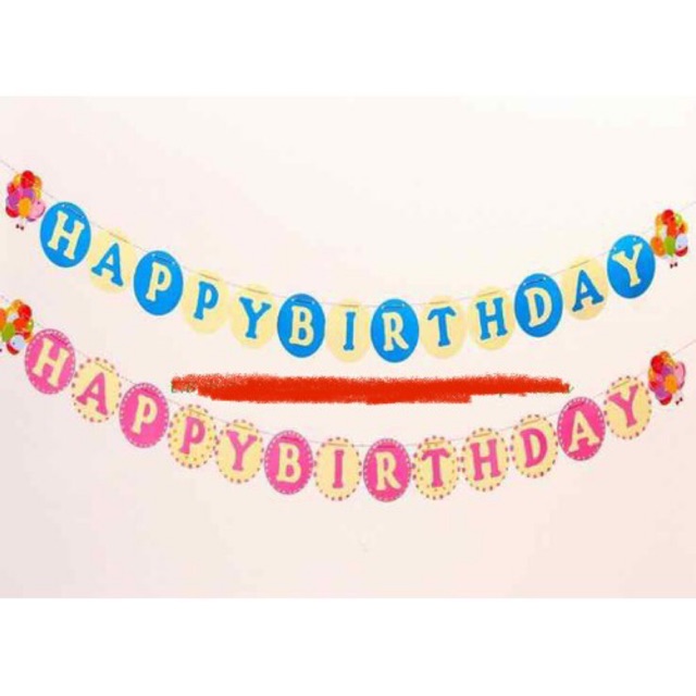 Dây treo happy birthday bìa giấy hình tròn