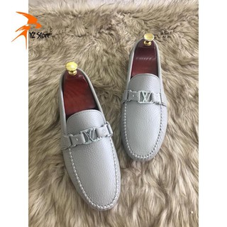 Giày lười xám da bò 100%