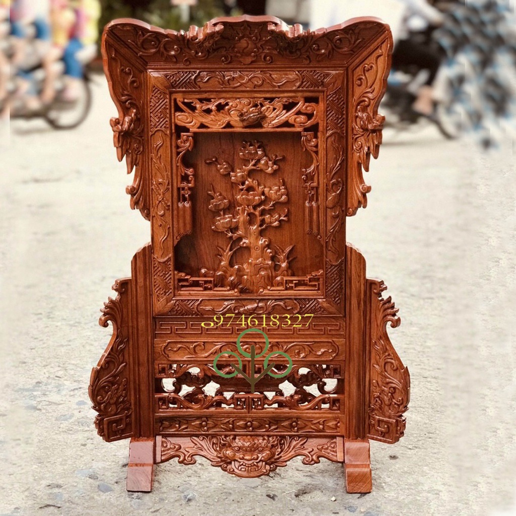 Giá Gương Cây Tùng Bàn Thờ Gia Tiên Gỗ Hương Cao 81cm