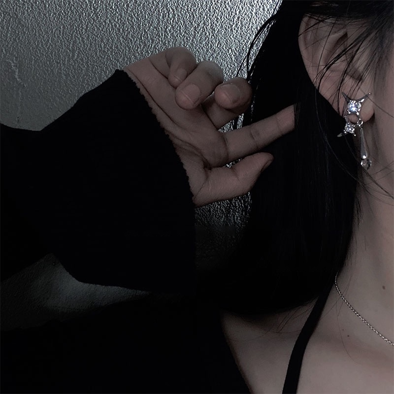 Khuyên Tai Hình Ngôi Sao Phong Cách hip hop Đường Phố Cá Tính Dành Cho Nữ