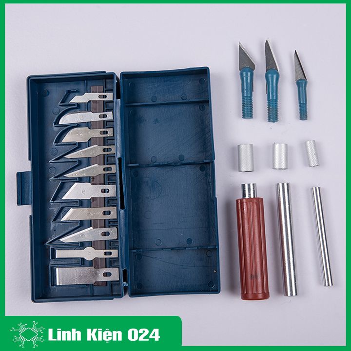Hộp dao kỹ thuật 13 chi tiết dao mổ, chạm khắc, lưỡi dao đa năng