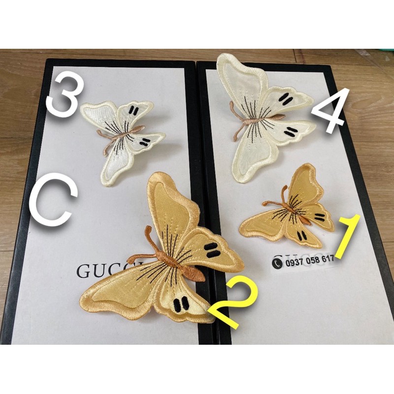 BƯỚM THÊU TRANG TRÍ ( may hoặc ủi (dán chân keo ) )