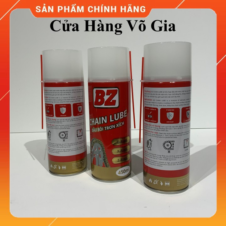 [Mã LIFEAUMAY giảm 10% tối đa 30k đơn 150k] Chai Xịt Dưỡng Sên BZ Chain Lube 450ml