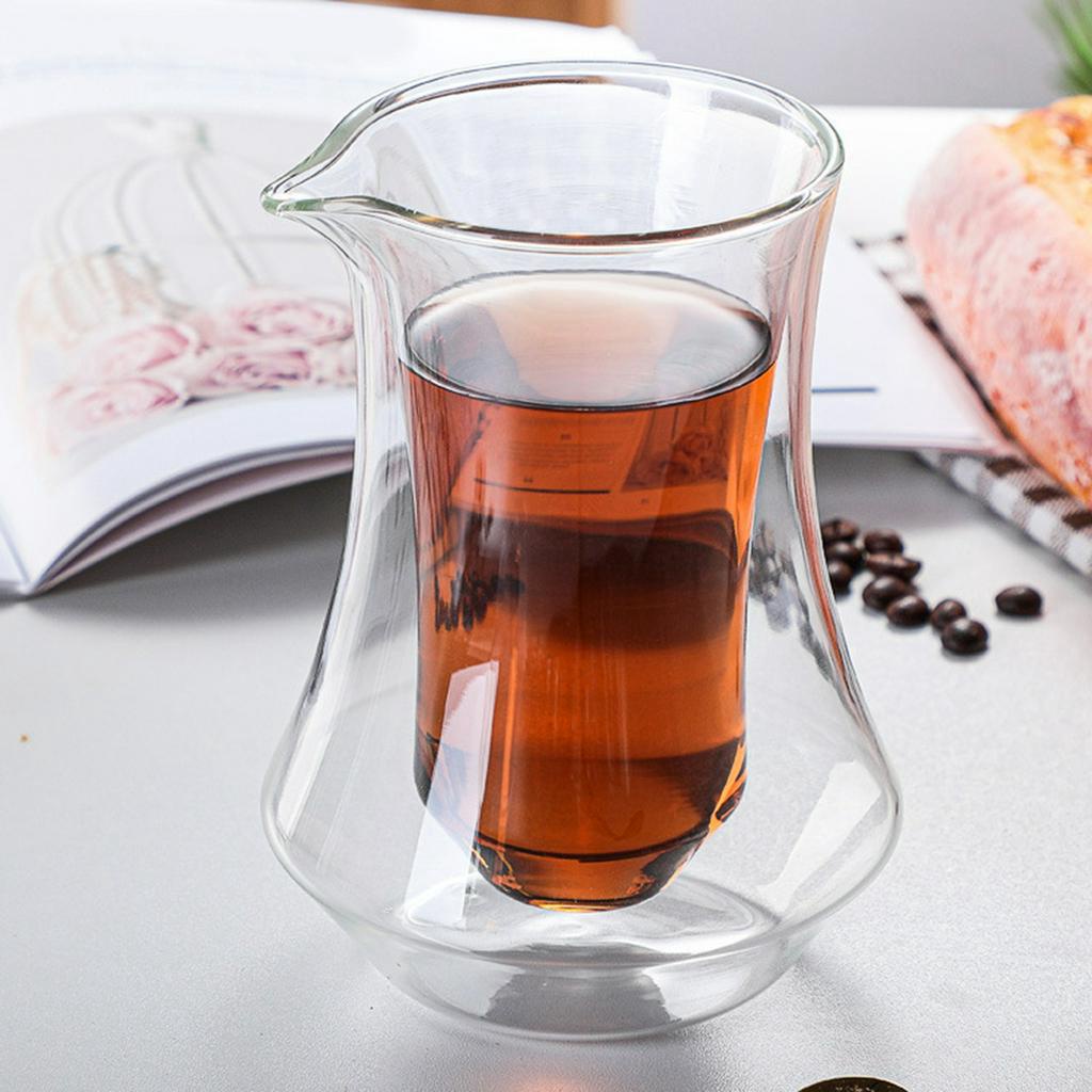 Shamjina Bộ bình chia tách cà phê hai lớp một miệng bằng thủy tinh chịu nhiệt borosilicate cao pha cà phê Espresso
