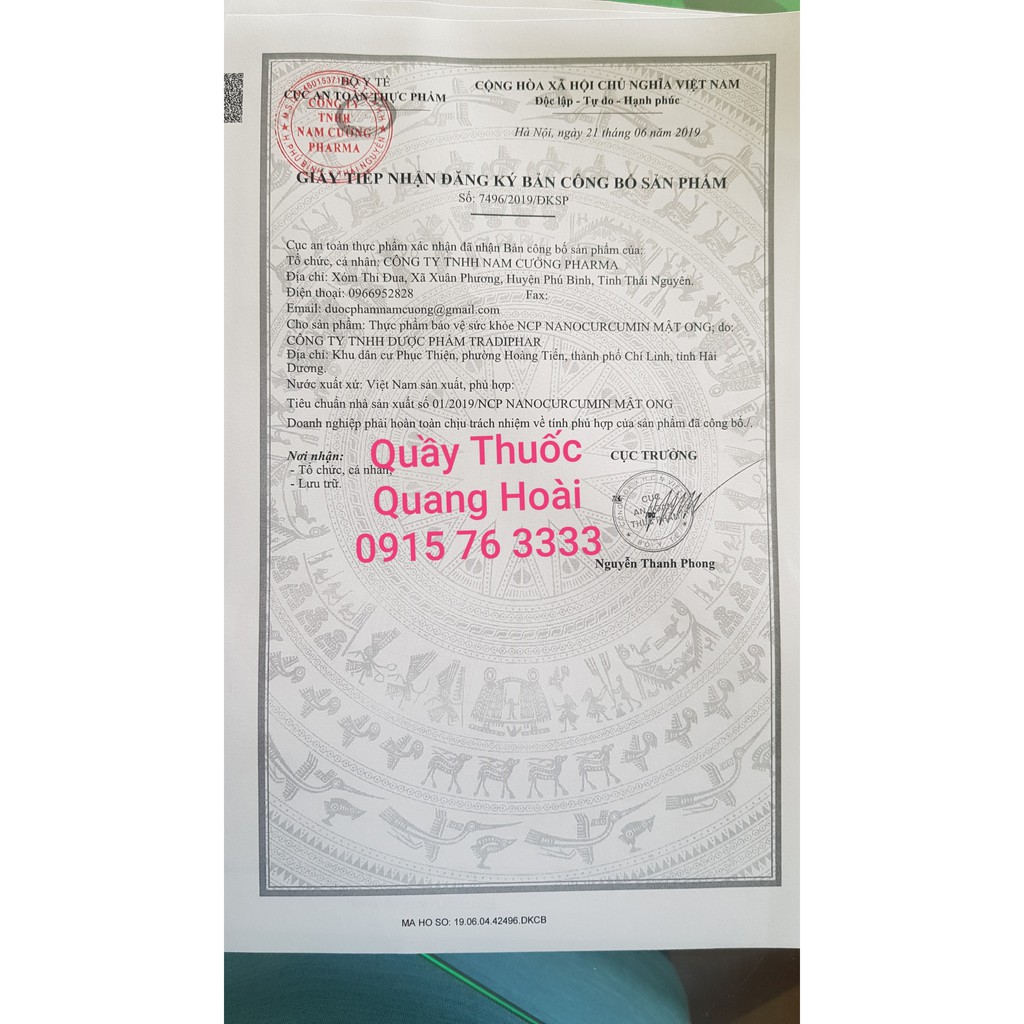 Mật Ong NCP Nano Curcumin bảo vệ dạ dày, giảm viêm loét