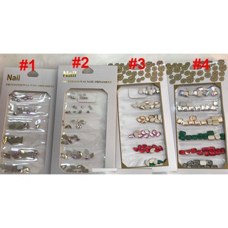 Đá Khối Chân Bằng Siêu Sáng Trang Trí Móng Nhiều Màu Hình Nail Đẹp - Lẻ 1Túi 60v