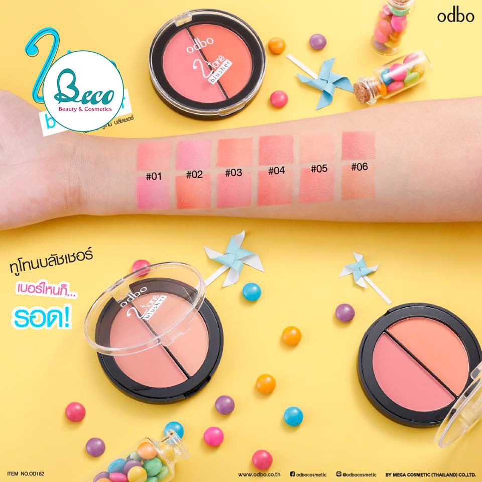 Phấn Má Hồng Odbo 2 Tone Blusher OD182 Thái Lan