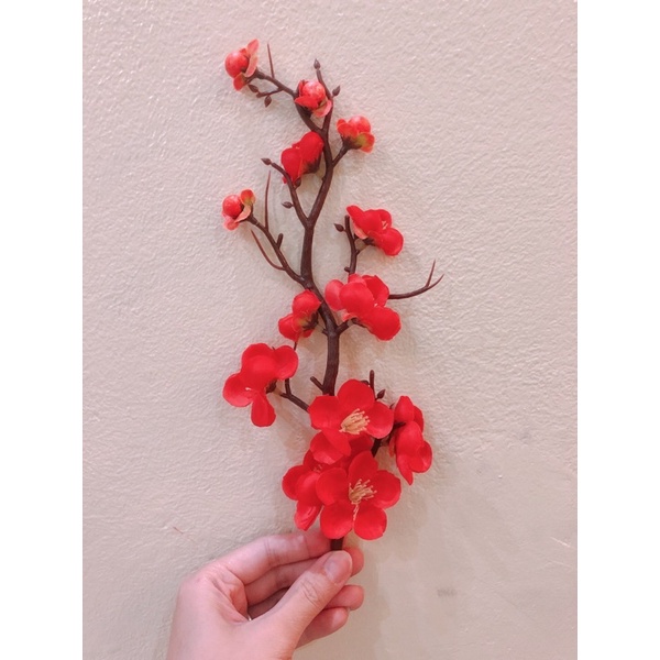 Cành Đào Giả Trang Trí Tết Dài 30Cm