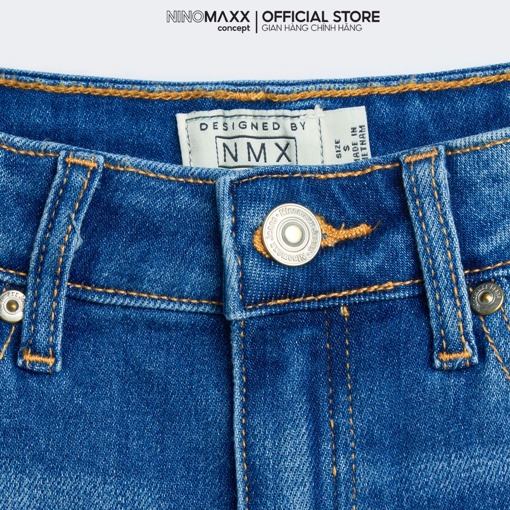 Ninomaxx Quần short Jean Nữ chất cotton pha spandex 2202020