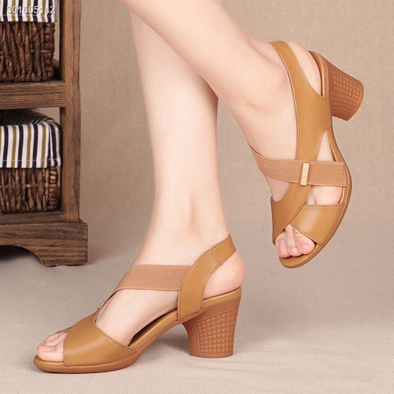 Giày cao gót đế mềm chống trượt thoải mái mẫu mới 2021 dành cho phụ nữ trung niên