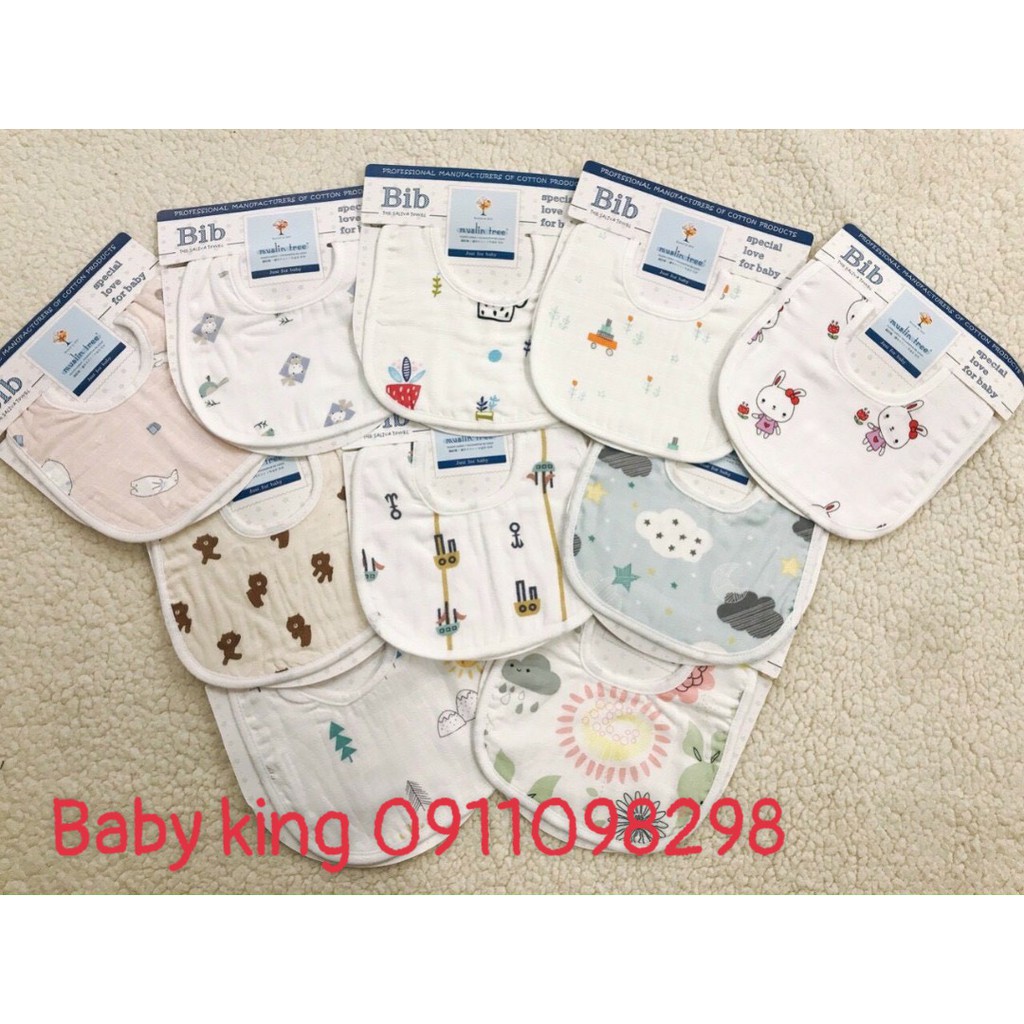 BIB. Yếm muslin xô sợi tre (loại 1)