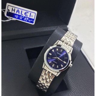 Đồng hồ nữ halei dây bạc mặt xanh thời trang nữ