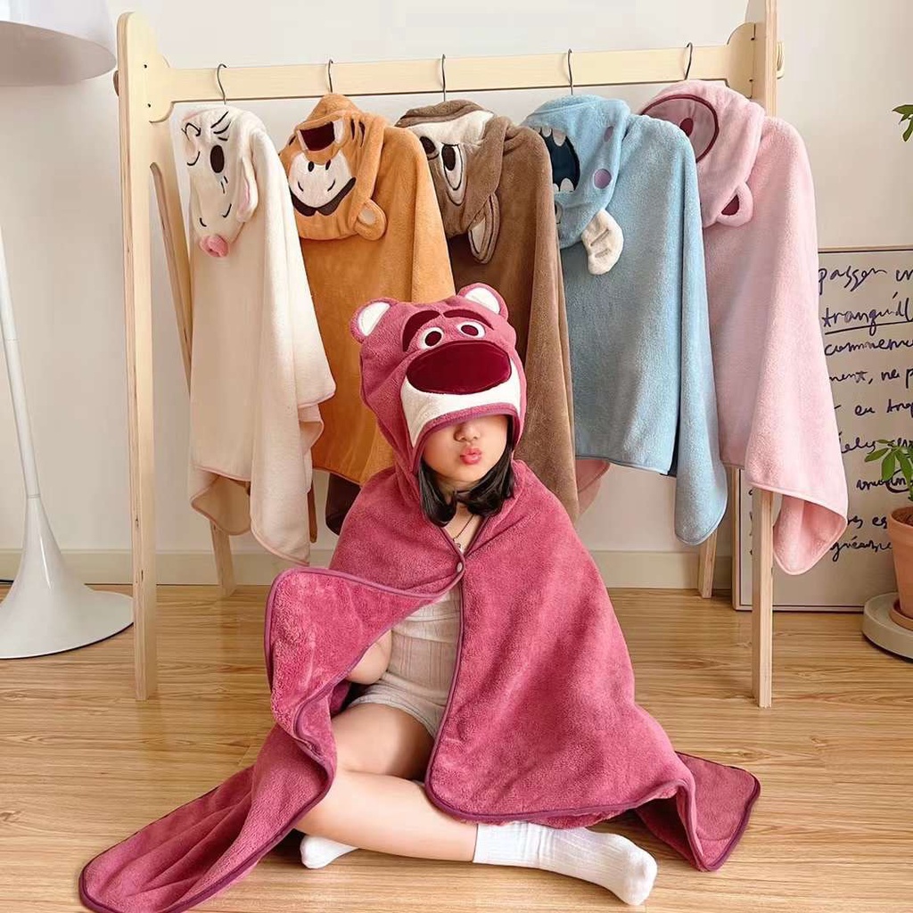 Aó Choàng Hình Gấu Cute Cho Bé Đủ Màu
