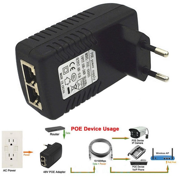 Nguồn  PoE Cho Camera, Wifi... 48V-0.5A
