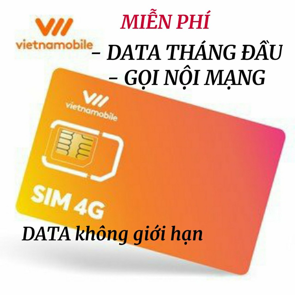 Sim 4G VietNamobile mới Miễn phí DATA gọi nội mạng miễn phí