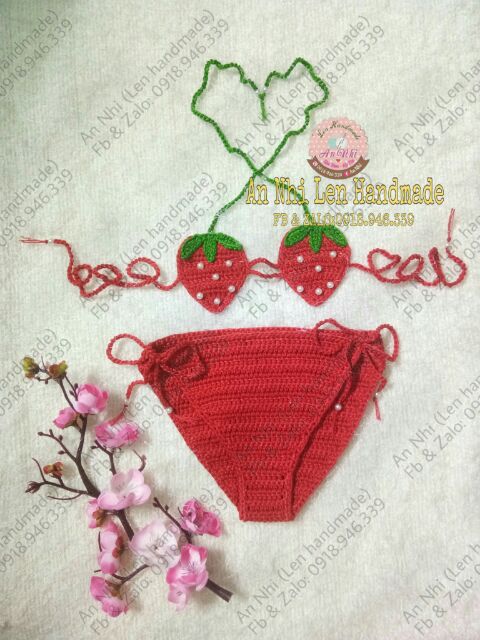 Bikini handmade trái dâu | BigBuy360 - bigbuy360.vn