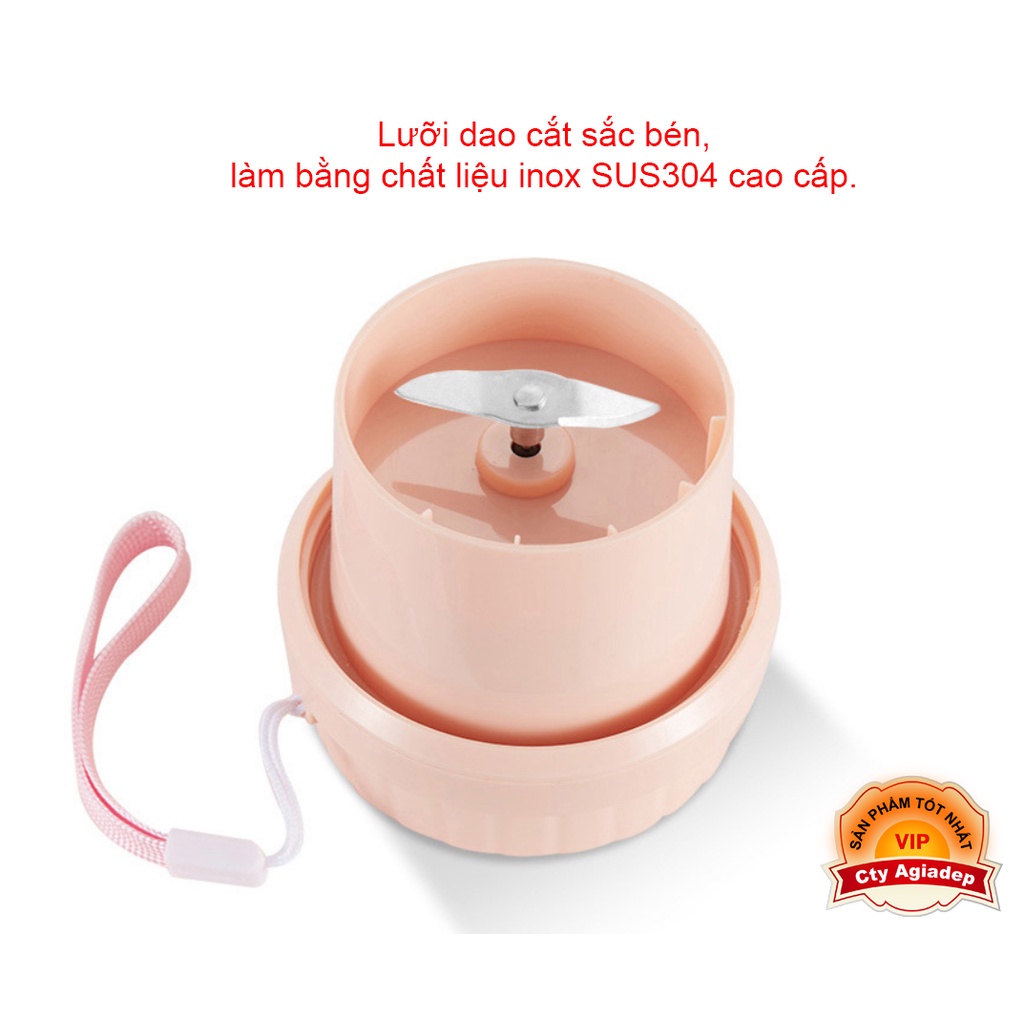 Cốc uống nước kiêm Máy xay sinh tố Mini sạc điện tiện mang đi - AGDHiter