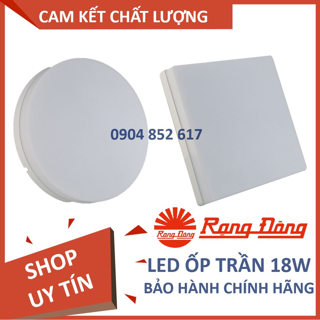 Đèn LED Ốp trần Đổi 3 màu, Rạng Đông 18W 22W Փ220, ChipLED Samsung, Korea. Model:  D LN12L 22x22,/18W, D LN12L 220/18W